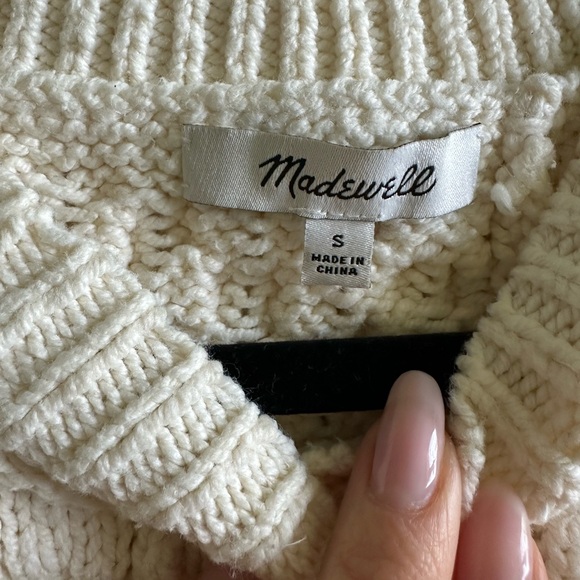 Madewell Cream Cable Knit Sweater Vest - Picture 6 of 8